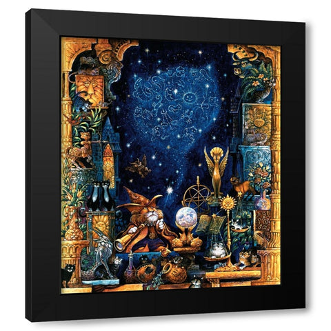 Zodicats Black Modern Wood Framed Art Print with Double Matting by Bell, Bill