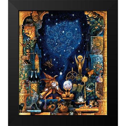 Zodicats Black Modern Wood Framed Art Print by Bell, Bill