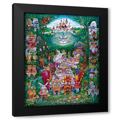 The Tea Party Black Modern Wood Framed Art Print with Double Matting by Bell, Bill