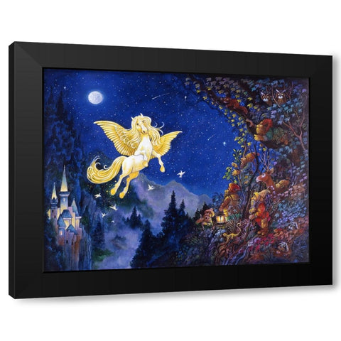 Flight Of Pegasus Black Modern Wood Framed Art Print by Bell, Bill