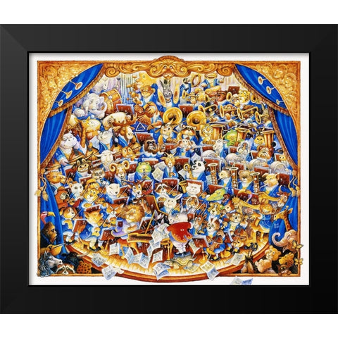Animal Orchestra Black Modern Wood Framed Art Print by Bell, Bill