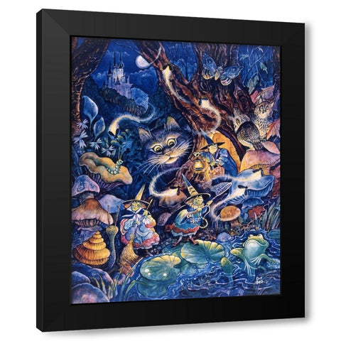 Three Witches  Black Modern Wood Framed Art Print with Double Matting by Bell, Bill