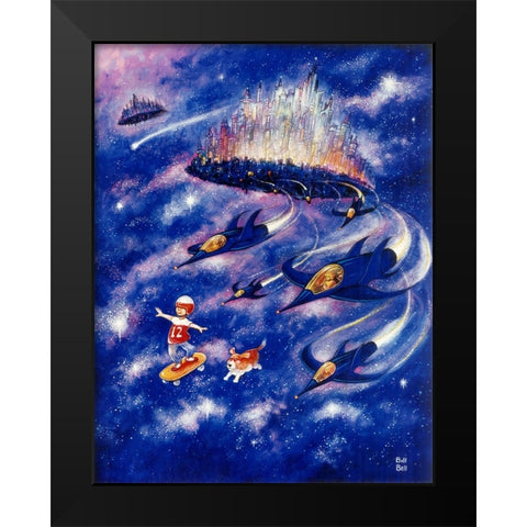 Spaceboard Black Modern Wood Framed Art Print by Bell, Bill