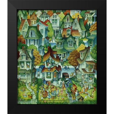 Yard Sale Black Modern Wood Framed Art Print by Bell, Bill