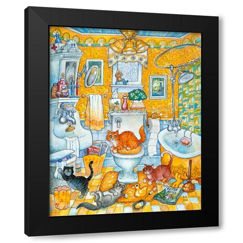 Mellow Yellow Black Modern Wood Framed Art Print by Bell, Bill