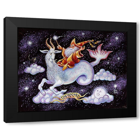 Capricorn Black Modern Wood Framed Art Print by Bell, Bill