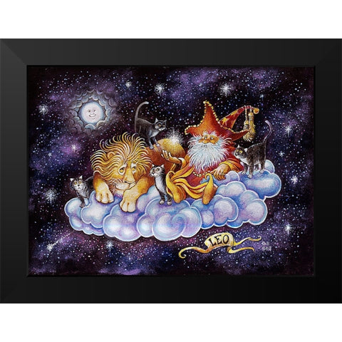 Leo Black Modern Wood Framed Art Print by Bell, Bill