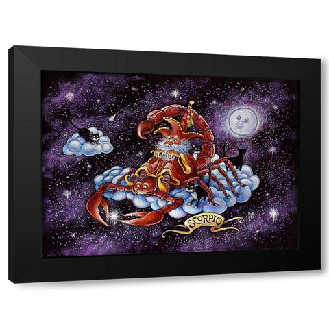 Scorpio Black Modern Wood Framed Art Print by Bell, Bill