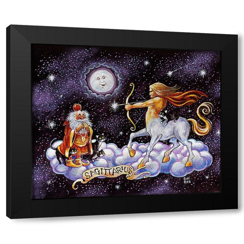 Sagittarius Black Modern Wood Framed Art Print by Bell, Bill