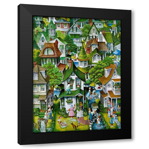 Suburban  Black Modern Wood Framed Art Print by Bell, Bill