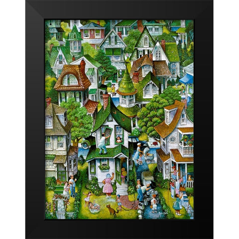 Suburban  Black Modern Wood Framed Art Print by Bell, Bill