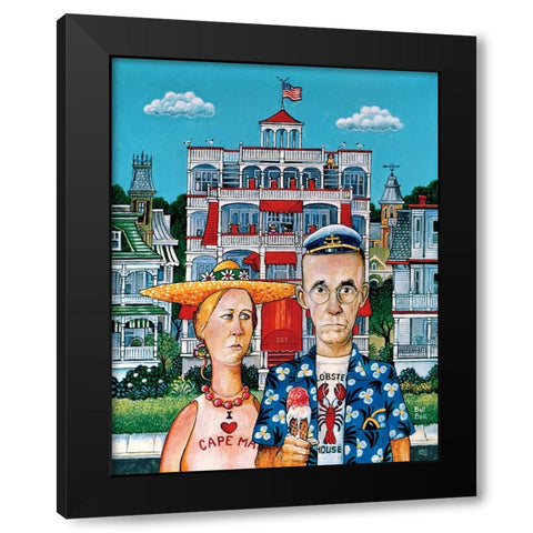 Cape May Gothic Black Modern Wood Framed Art Print with Double Matting by Bell, Bill