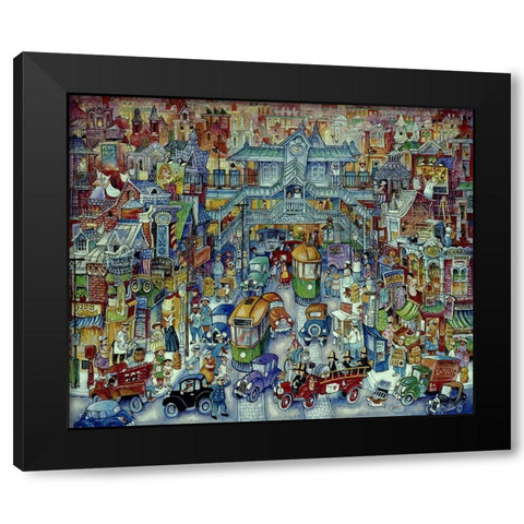 The El Stop Black Modern Wood Framed Art Print with Double Matting by Bell, Bill