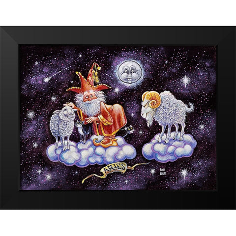 Aries Black Modern Wood Framed Art Print by Bell, Bill