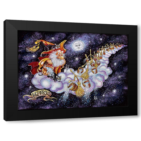 Aquarius Black Modern Wood Framed Art Print by Bell, Bill