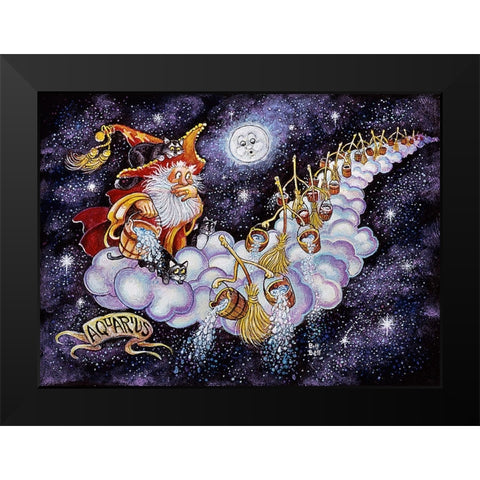 Aquarius Black Modern Wood Framed Art Print by Bell, Bill
