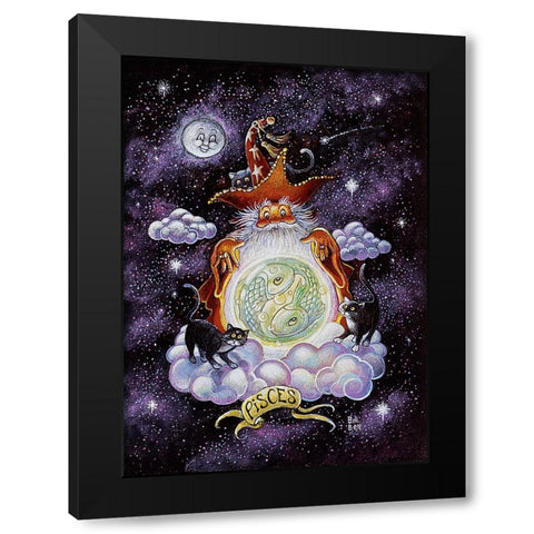 Pisces,  Black Modern Wood Framed Art Print by Bell, Bill