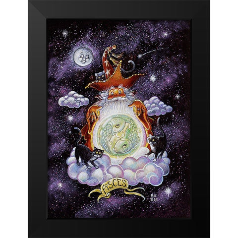Pisces,  Black Modern Wood Framed Art Print by Bell, Bill