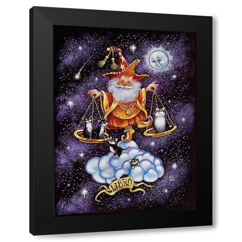 Libra Black Modern Wood Framed Art Print by Bell, Bill