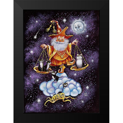 Libra Black Modern Wood Framed Art Print by Bell, Bill