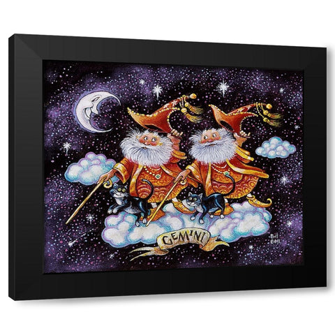 Gemini Black Modern Wood Framed Art Print by Bell, Bill