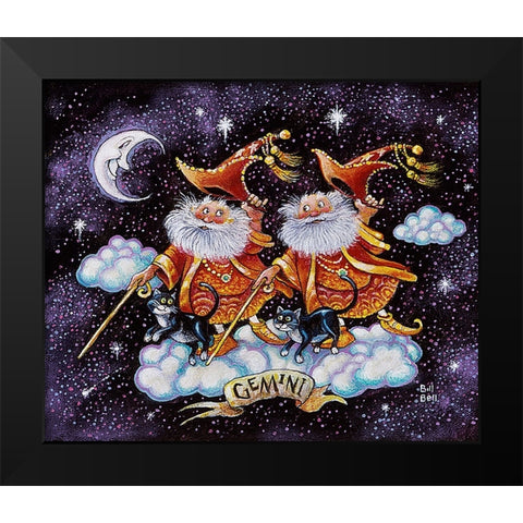 Gemini Black Modern Wood Framed Art Print by Bell, Bill