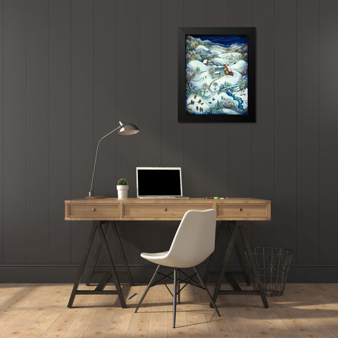 Robs House Black Modern Wood Framed Art Print by Bell, Bill