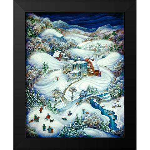 Robs House Black Modern Wood Framed Art Print by Bell, Bill