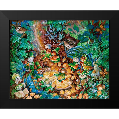 Cats Of Killarney Black Modern Wood Framed Art Print by Bell, Bill