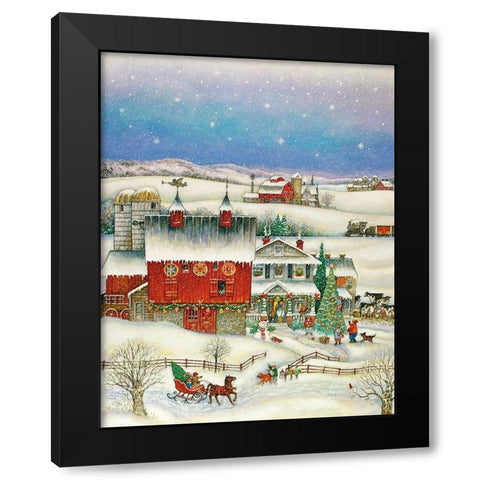 Country Christmas  Black Modern Wood Framed Art Print by Bell, Bill