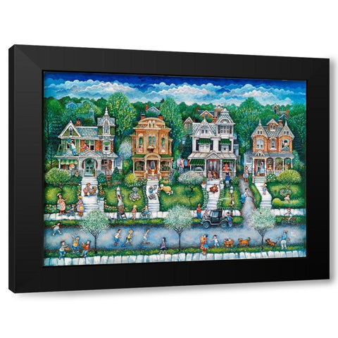 Dandelion Days Black Modern Wood Framed Art Print by Bell, Bill