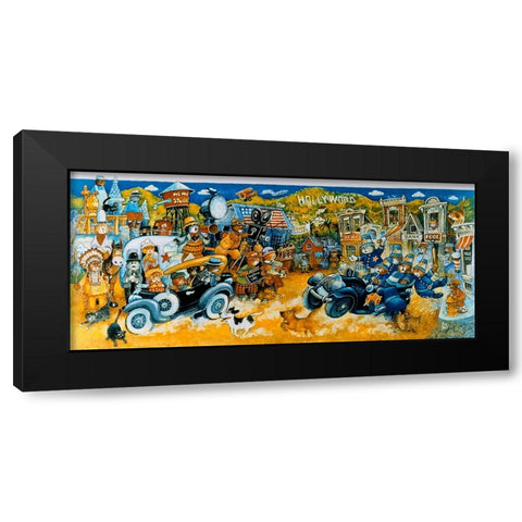 Keystone Kops Black Modern Wood Framed Art Print with Double Matting by Bell, Bill