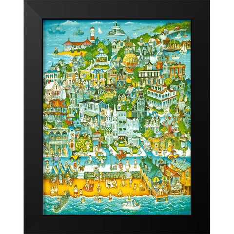 Cape May Summer Black Modern Wood Framed Art Print by Bell, Bill