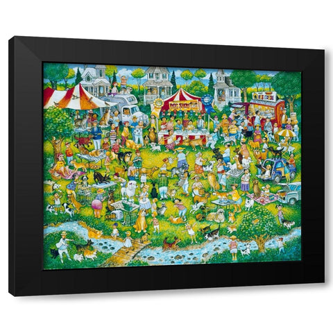 Wheres Woofo Black Modern Wood Framed Art Print with Double Matting by Bell, Bill