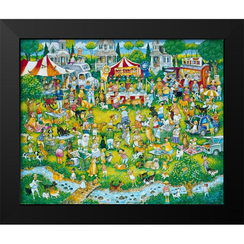 Wheres Woofo Black Modern Wood Framed Art Print by Bell, Bill