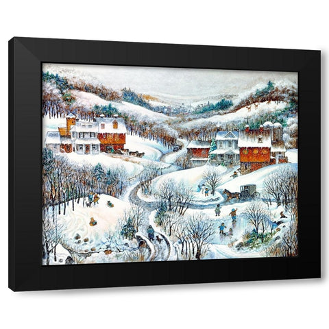 When Winter Comes Black Modern Wood Framed Art Print by Bell, Bill