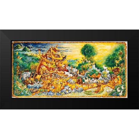 Moving Day Black Modern Wood Framed Art Print by Bell, Bill