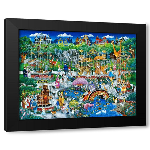 Victorian Zoo Black Modern Wood Framed Art Print by Bell, Bill
