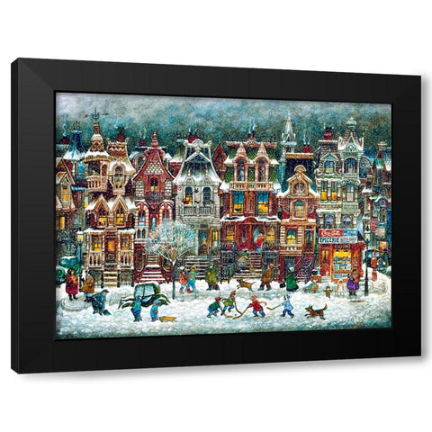 Montreal Winter Black Modern Wood Framed Art Print by Bell, Bill