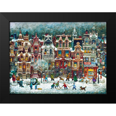 Montreal Winter Black Modern Wood Framed Art Print by Bell, Bill