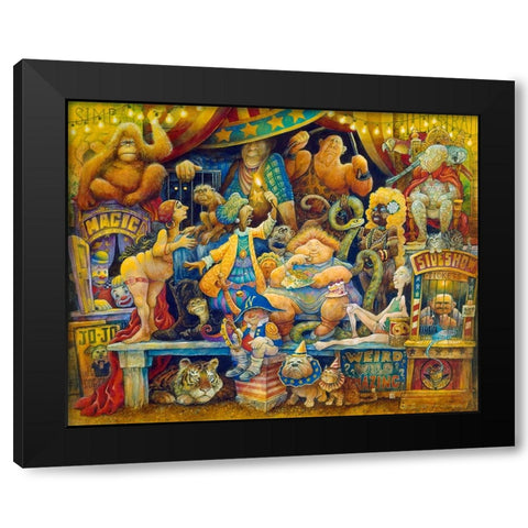 Sideshow Black Modern Wood Framed Art Print by Bell, Bill