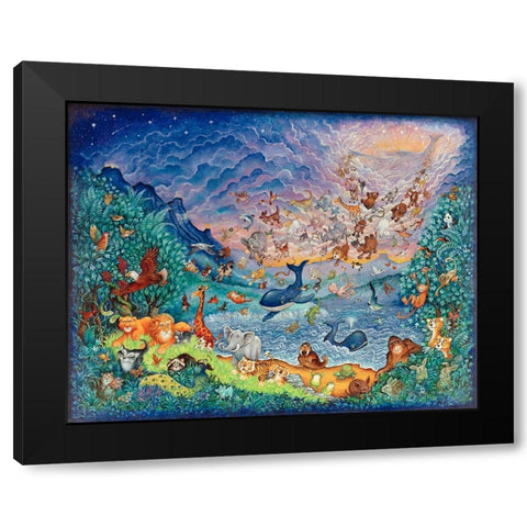 Blue Creation Black Modern Wood Framed Art Print with Double Matting by Bell, Bill