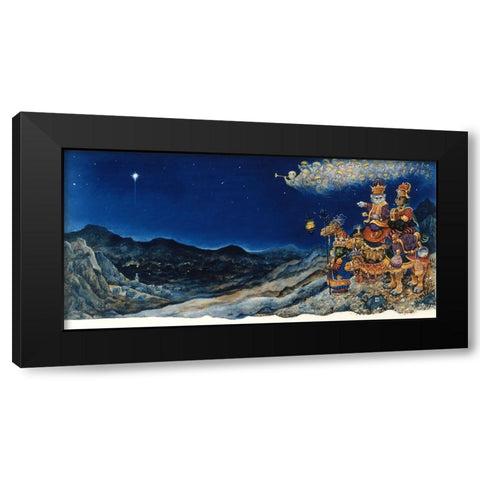 Three Wise Cats Black Modern Wood Framed Art Print with Double Matting by Bell, Bill