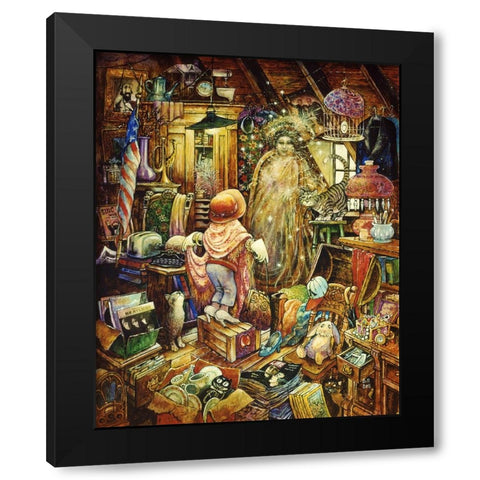 Pretending Black Modern Wood Framed Art Print with Double Matting by Bell, Bill