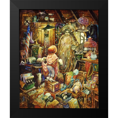 Pretending Black Modern Wood Framed Art Print by Bell, Bill