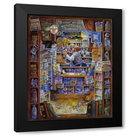 Pharmacist Black Modern Wood Framed Art Print with Double Matting by Bell, Bill