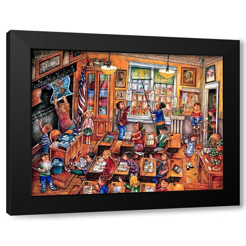 School Room  Black Modern Wood Framed Art Print with Double Matting by Bell, Bill