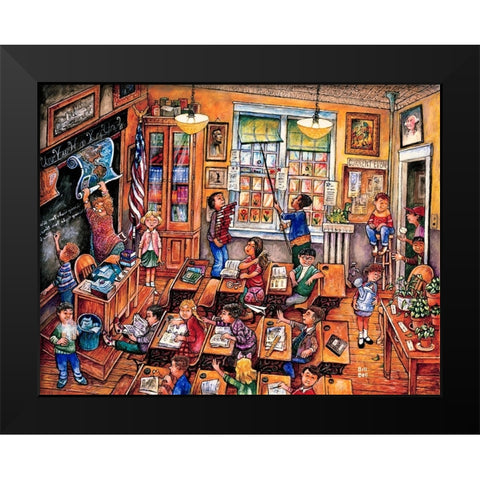 School Room  Black Modern Wood Framed Art Print by Bell, Bill