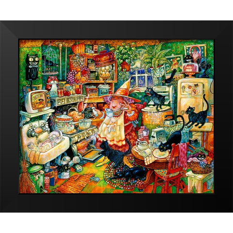 Witchin Kitchen  Black Modern Wood Framed Art Print by Bell, Bill