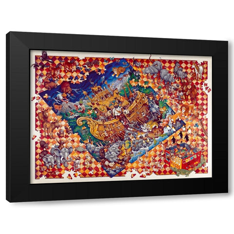 Noahs Puzzlement Black Modern Wood Framed Art Print with Double Matting by Bell, Bill